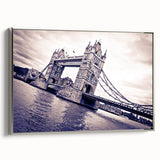 Landscape art painting of London on framed canvas, featuring black and colorful vintage poster art style.
