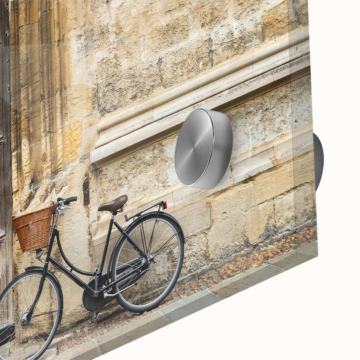 Large abstract wall art of Oxford scenery in muted earth tones on acrylic glass, suitable for dining room ambiance.
