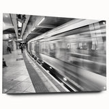 Acrylic print of Piccadilly, England scenery in muted earth tones, ideal for dining room decor.