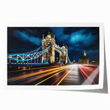Rolled print of Tower Bridge in soft pastel hues, suitable as extra large wall art for a dining room.