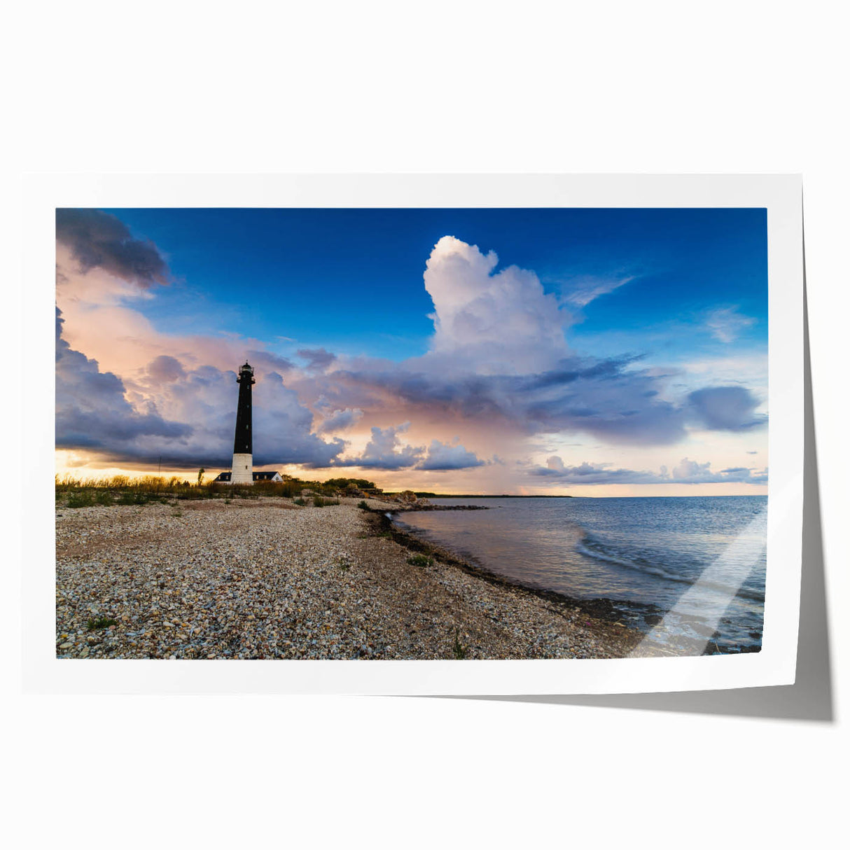 Rolled print of a European landscape featuring floral motifs in soft pastel colors, ideal for art wall dining room.