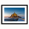 Extra large abstract art print of colorful, textured European scenery on a framed black mat, ideal for living room decor.