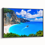 Black and white framed canvas of a vintage European landscape, ideal for bedroom decor.