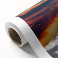 Art deco poster of Mount Etna in pastel shades on rolled canvas, ideal for nursery wall art.