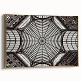 Framed canvas featuring a vintage-style landscape painting of Naples, Italy in muted gold and black tones.