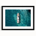 Abstract art print of Portofino, Italy, featuring vibrant colors on a textured, extra large canvas.