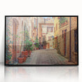 Large abstract wall art depicting the Tuscan landscape in muted earth tones on a framed acrylic print.