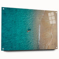Acrylic print of a Mediterranean seascape in soft blue and white tones, ideal for bedroom or dining room decor.
