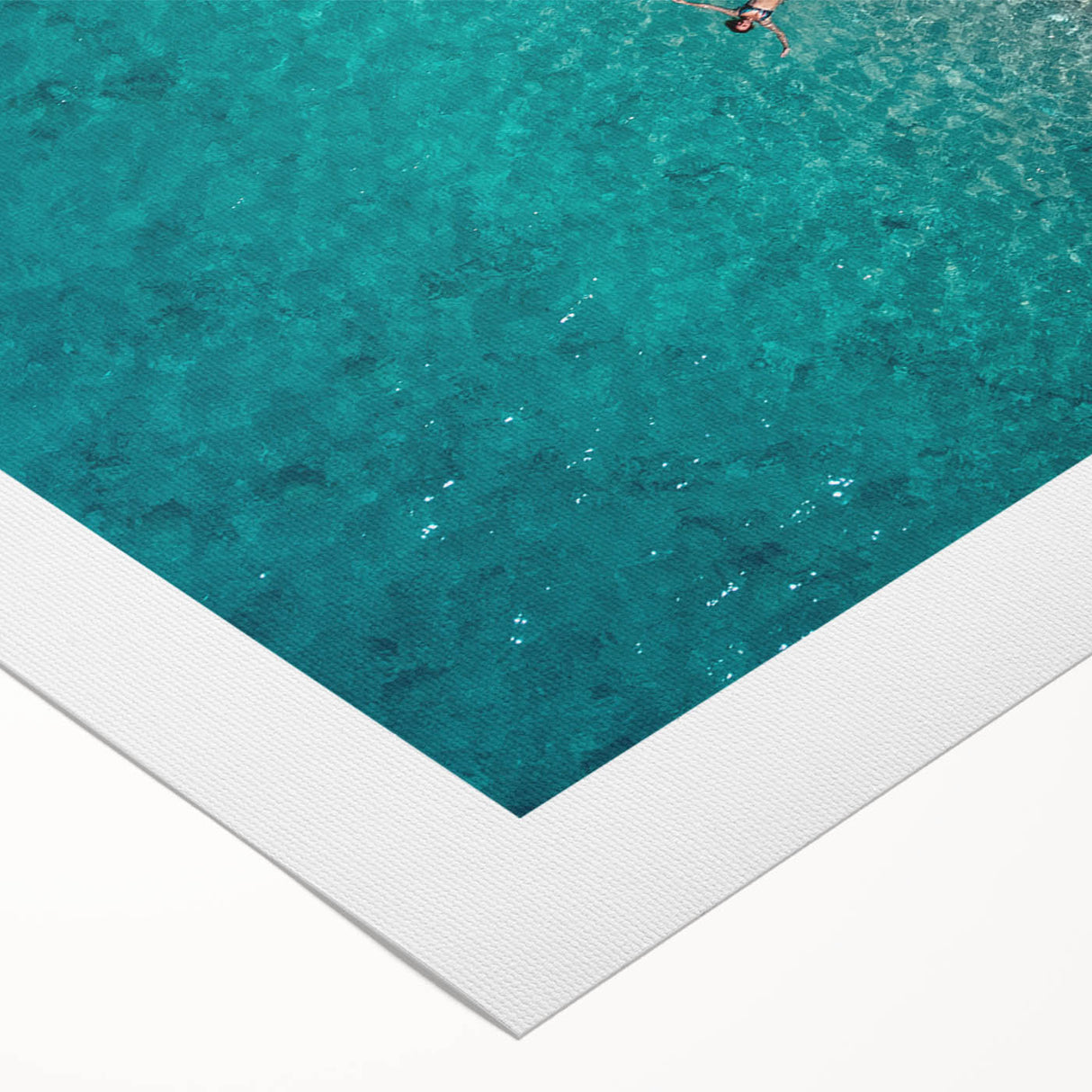 Art deco poster of the Mediterranean Sea in soft blue and white tones on rolled canvas, ideal for dining room wall art.
