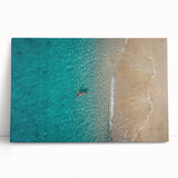Black and white large art print of the Mediterranean Sea on stretched canvas, suitable for kitchen wall art.