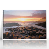 Acrylic print of a Northern Ireland landscape in muted green and blue tones, ideal for nursery wall art.