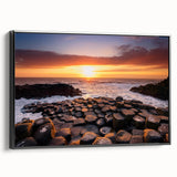 Black and white wall art depicting a vintage-style Northern Ireland landscape on framed canvas, suited for bedroom decor.