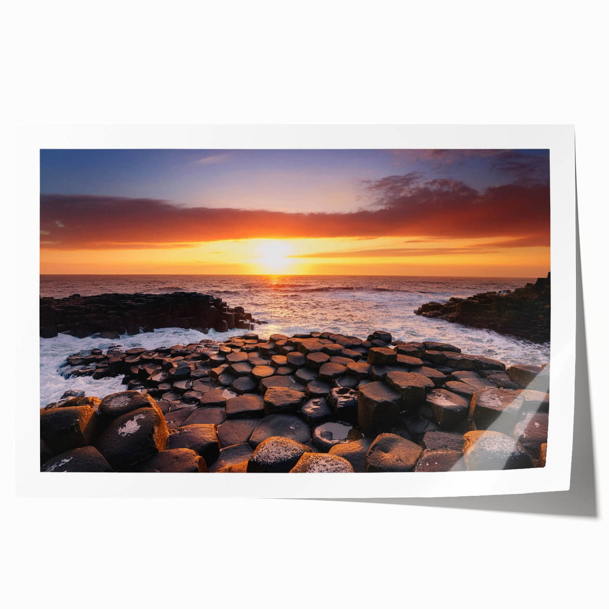 Rolled print of Northern Ireland landscape with vibrant green hues, ideal for dining room wall art.
