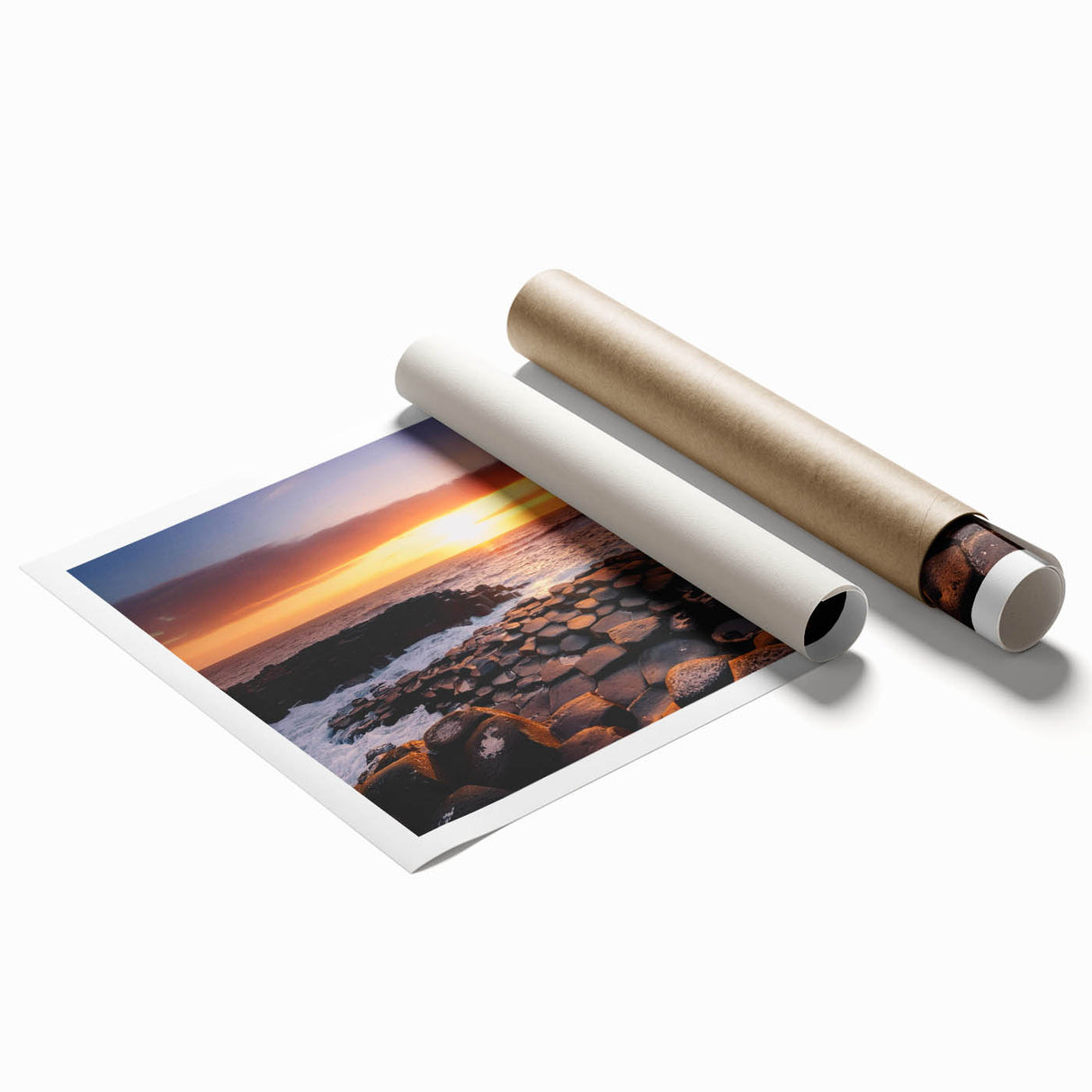 Extra large wall art depicting a serene Northern Ireland landscape, printed on rolled canvas.