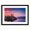 Extra large, textured abstract art print featuring colorful, swirling patterns on a black framed canvas.