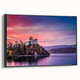 Black and white framed canvas depicting a vintage Polish landscape, ideal for bedroom wall decor.
