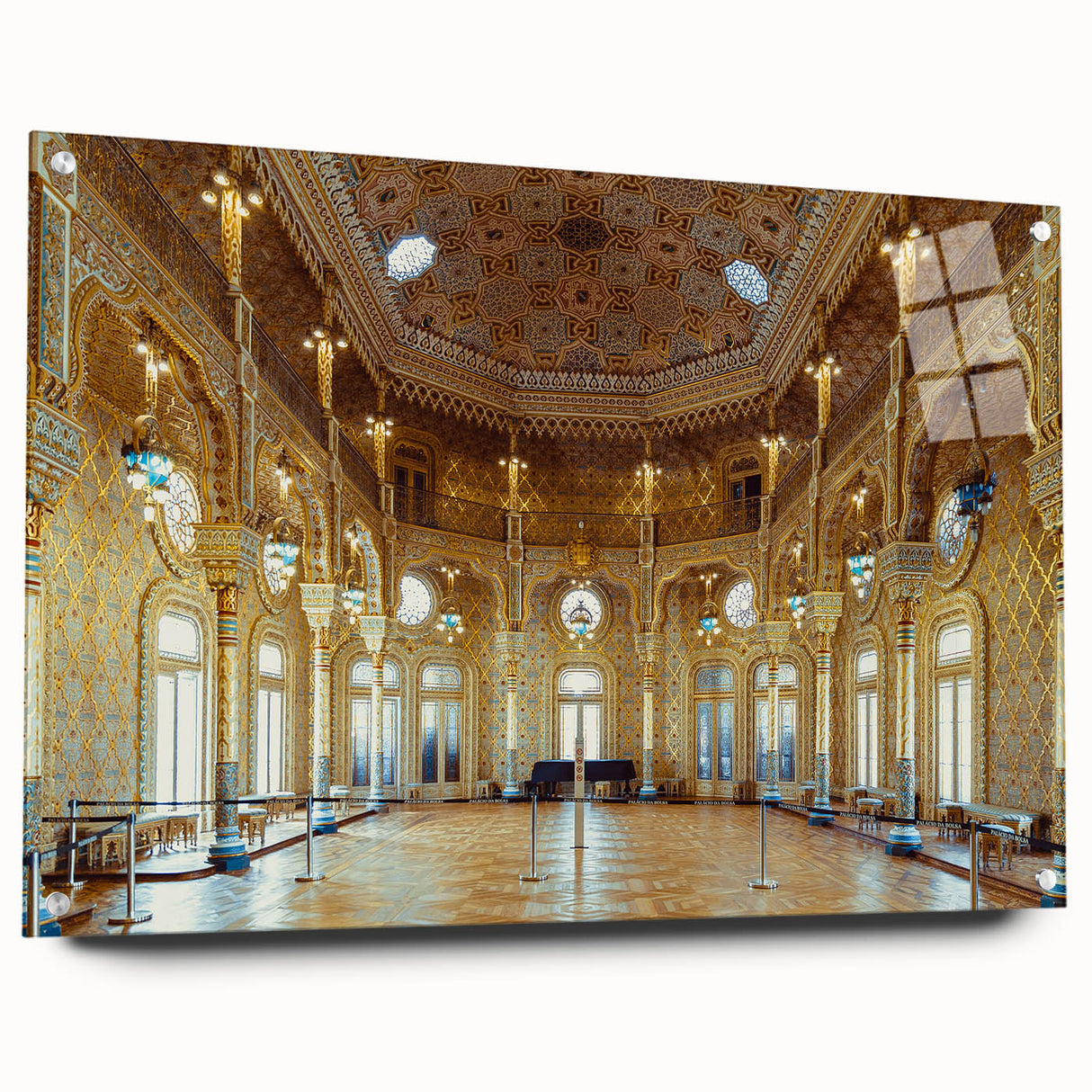 Acrylic print of Porto scenery with vibrant sunset colors, ideal for dining room decor.