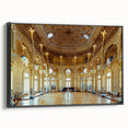 Black and white framed canvas featuring vintage poster art of Porto's landscape, suitable for bedroom decor.