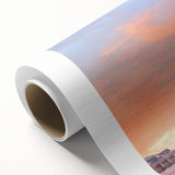 Art Deco style poster of Moscow skyline in muted tones on rolled canvas, suitable as nursery wall art.