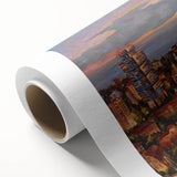Art deco poster of Sochi scenery in pastel shades on rolled canvas, ideal for nursery wall art.