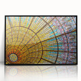 Large abstract wall art depicting Barcelona's skyline in muted gray on framed acrylic, ideal for modern living room decor.