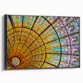 Black and white wall art of Barcelona landscape on framed canvas, ideal for bedroom decor.