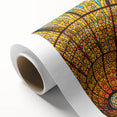 Art Deco poster of Barcelona skyline in pastel colors on rolled canvas, ideal for nursery wall art.