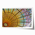 Rolled print of a Barcelona streetscape in soft watercolor tones, ideal for art wall dining room placement.