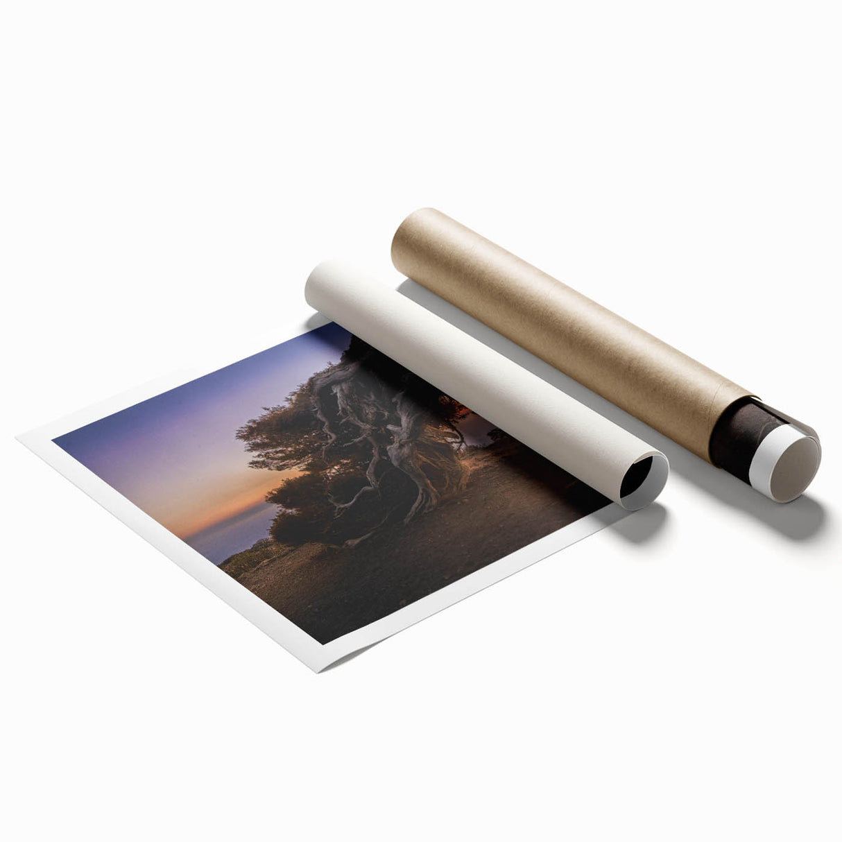 Extra large rolled print of a floral scene in muted earth tones, ideal for classy bathroom or large living room wall art.