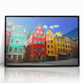 Large abstract wall art depicting Stockholm scenery in black and white, framed acrylic, ideal for modern art wall decor.