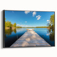 Black and white framed canvas depicting a vintage Swedish landscape, ideal for bedroom wall decor.