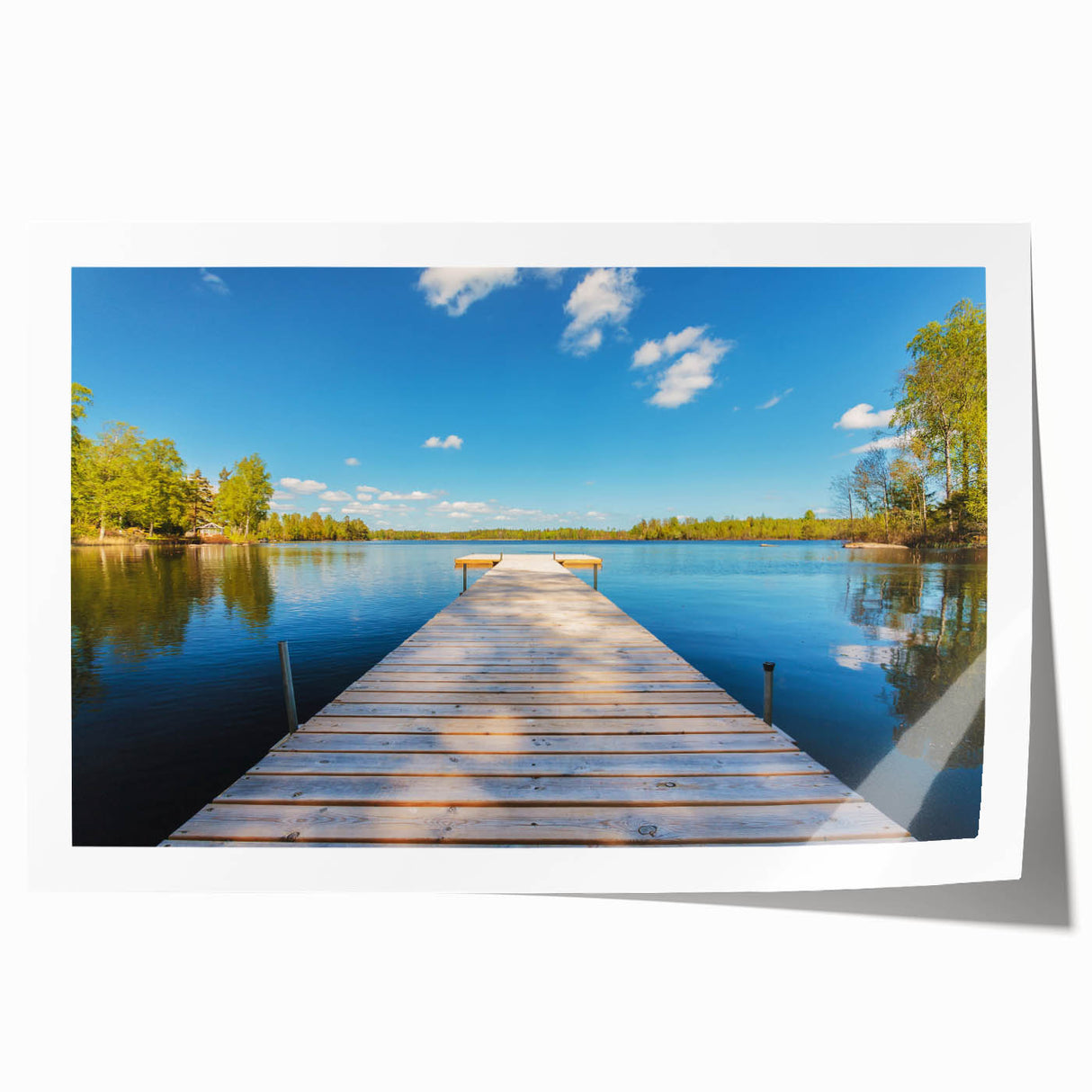 Rolled print of a European scenic landscape in muted earth tones, ideal for dining room wall art.