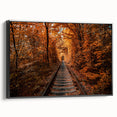 Black and white wall art featuring a vintage landscape of a European scenery on framed canvas, ideal for bedroom decor.