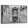 Black and white framed canvas of the Vatican landscape, ideal for bedroom wall art.