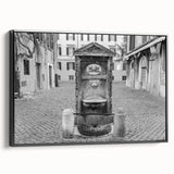 Black and white framed canvas of the Vatican landscape, ideal for bedroom wall art.