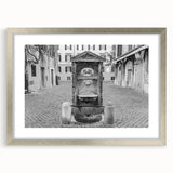Textured art print of the Vatican scenery in muted earth tones on a framed canvas, suitable for bedroom decor.