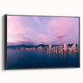 Black and white vintage poster art of Acapulco landscape on framed canvas, ideal for bedroom wall decor.
