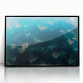 Large abstract wall art depicting a vibrant Baja California scenery on a framed acrylic, ideal for modern living room decor.