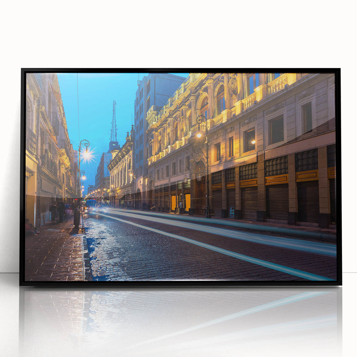 Large abstract wall art of Mexico City in muted earth tones on acrylic, framed in black, suitable for enhancing modern decor.
