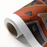 Art deco poster of Guanajuato scenery with vibrant colors on rolled canvas, suitable for nursery wall art.