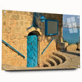 Acrylic print of a large abstract depiction of Tel Aviv skyline in muted earth tones, ideal for dining room decor.