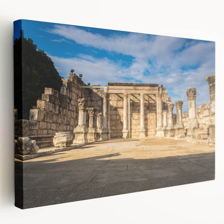 Large canvas print depicting a Middle Eastern landscape in muted earth tones, suitable for kitchen wall art.