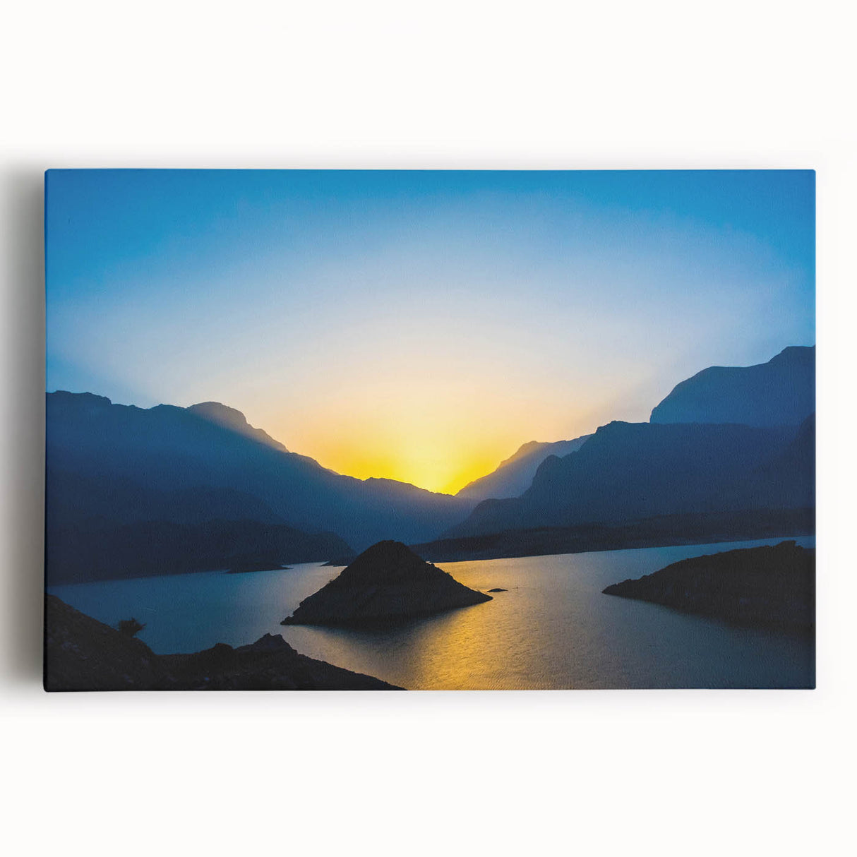 Black and white photograph of an Omani landscape on a large stretched canvas, suitable for kitchen wall art.