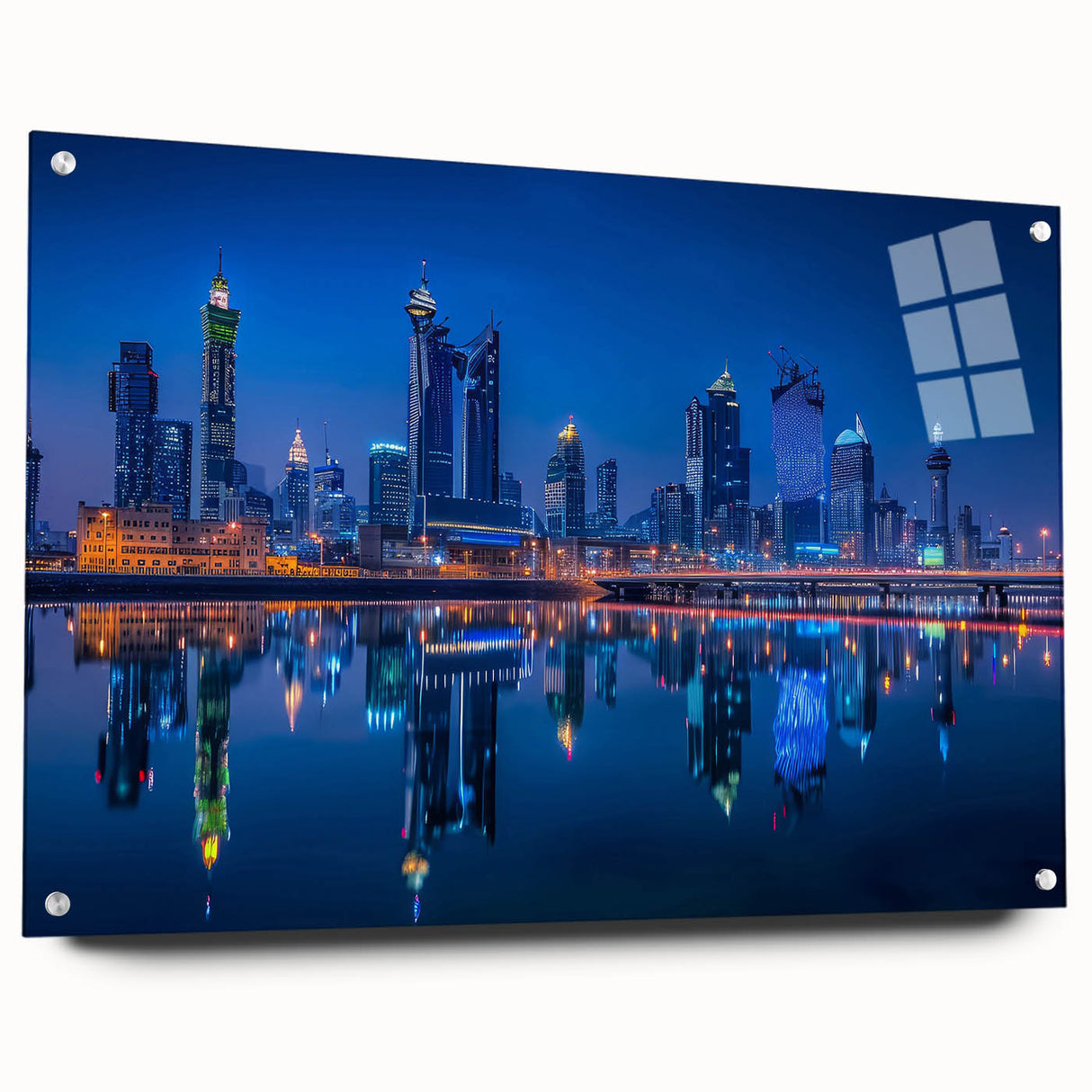 Acrylic print of a Middle Eastern landscape in muted earth tones, ideal for dining room decor.