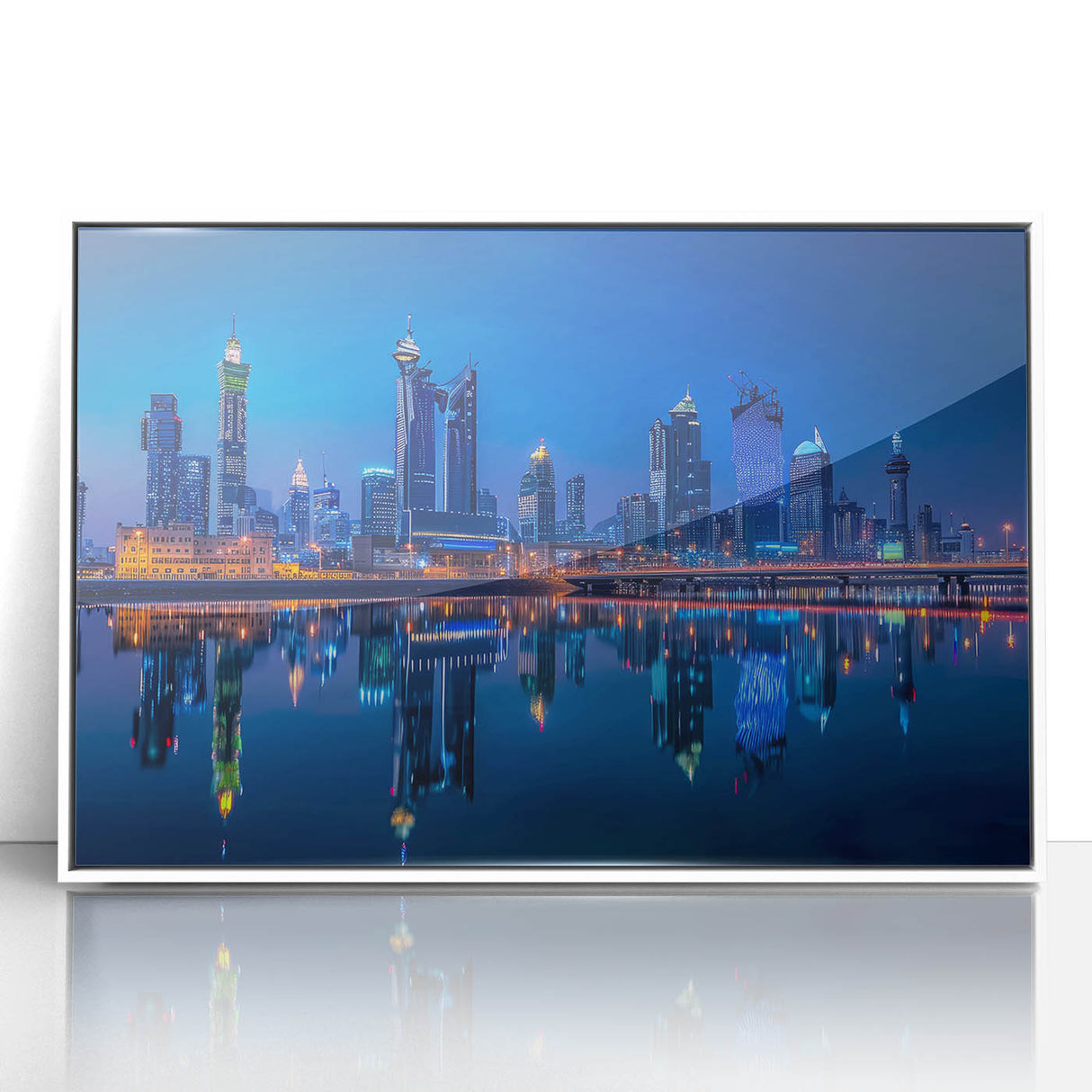 Acrylic print of a minimalist Saudi Arabia landscape in muted earth tones, ideal for modern art wall decor.