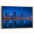 Black and white landscape painting of a Middle Eastern desert scene on framed canvas, suitable for bedroom decor.