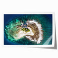 Extra large rolled print of Tahiti scenery with vibrant ocean and floral elements, suitable for dining room or bathroom.