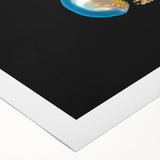 Art deco poster of Micronesian scenery in pastel shades on rolled canvas, suitable for dining room wall art.