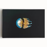 Black and white stretched canvas of oceanic scenery, ideal for kitchen wall art.