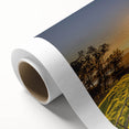 Art deco poster of Auckland skyline with muted blue and gray tones on rolled canvas, ideal for nursery wall art.